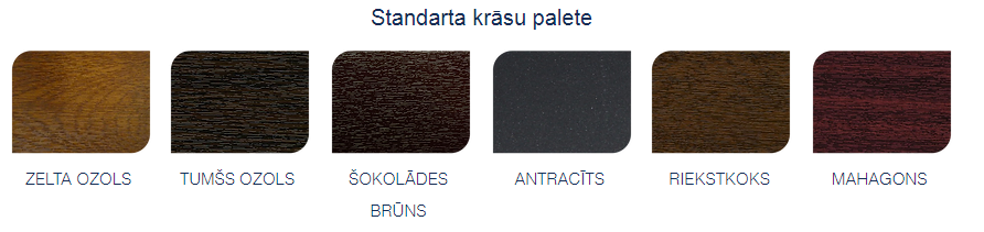 logi un durvis krasa Logi un durvis standarta krāsu palete