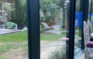 Aluminium window and door frame manufacturing at BGI workshop – precision cutting and assembly for high-quality results